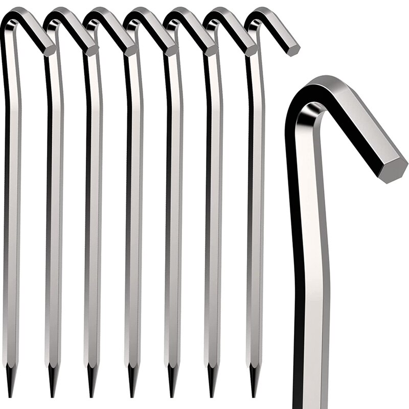 Cheap Goat Tents Tent Pegs 8 PCS 18Cm Metal Heavy Duty Tent Hooks Aluminum Alloy Rust Free Camping Tent Ground Pegs   